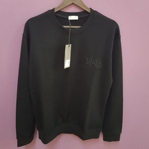 Black Sweatshirt With Logo Embroidered